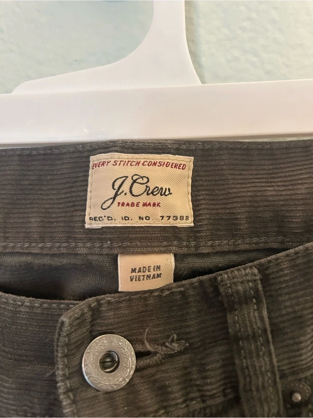 J. Crew 484 Slim Fit Pants Gray Corduroy Men's W29